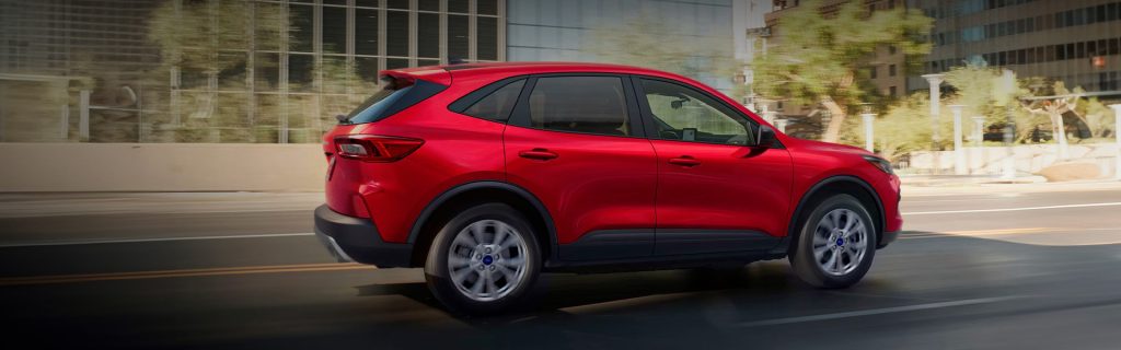 2025 Ford Escape in Red on the roads of Kirkwood, MO