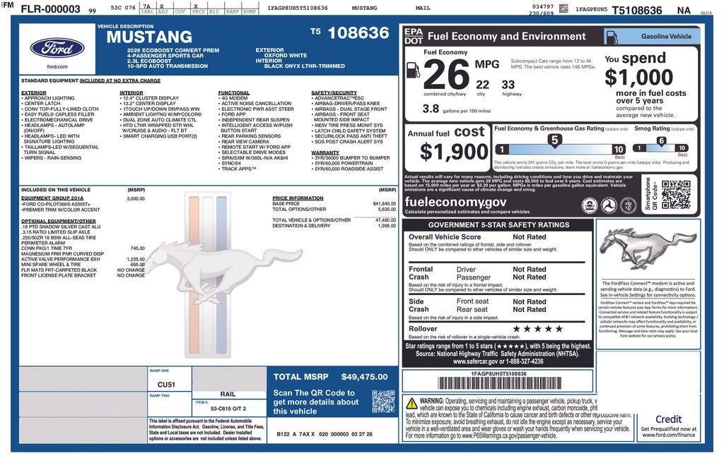 2026 Ford Mustang EcoBoost Premium