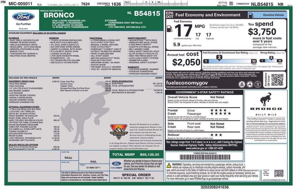 2022 Ford Bronco Wildtrak