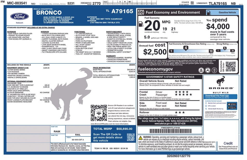 2026 Ford Bronco Outer Banks