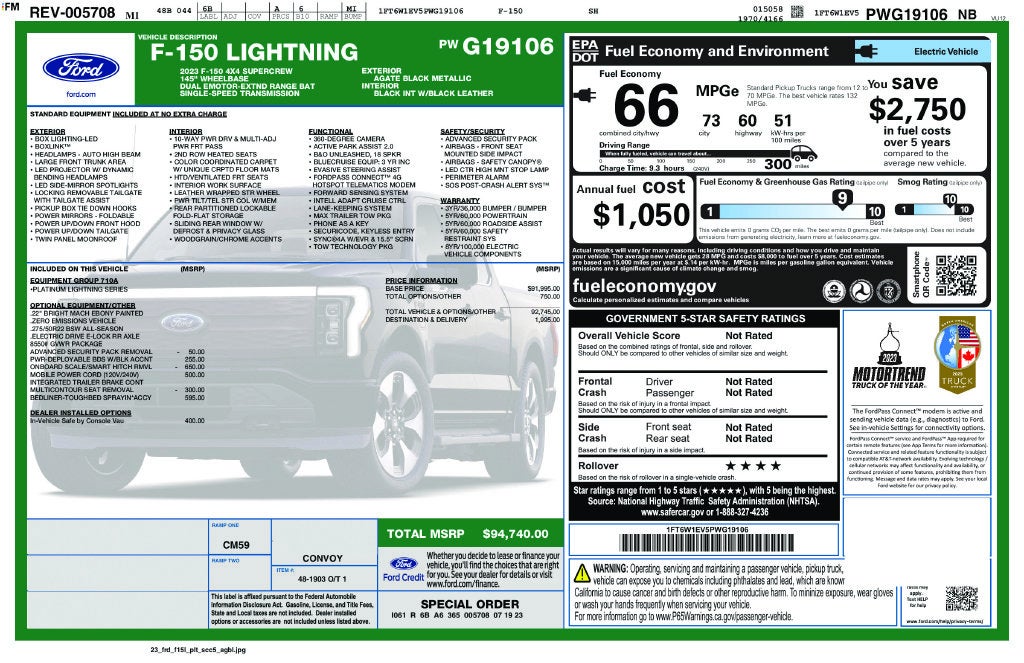 2023 Ford F-150 Lightning Platinum