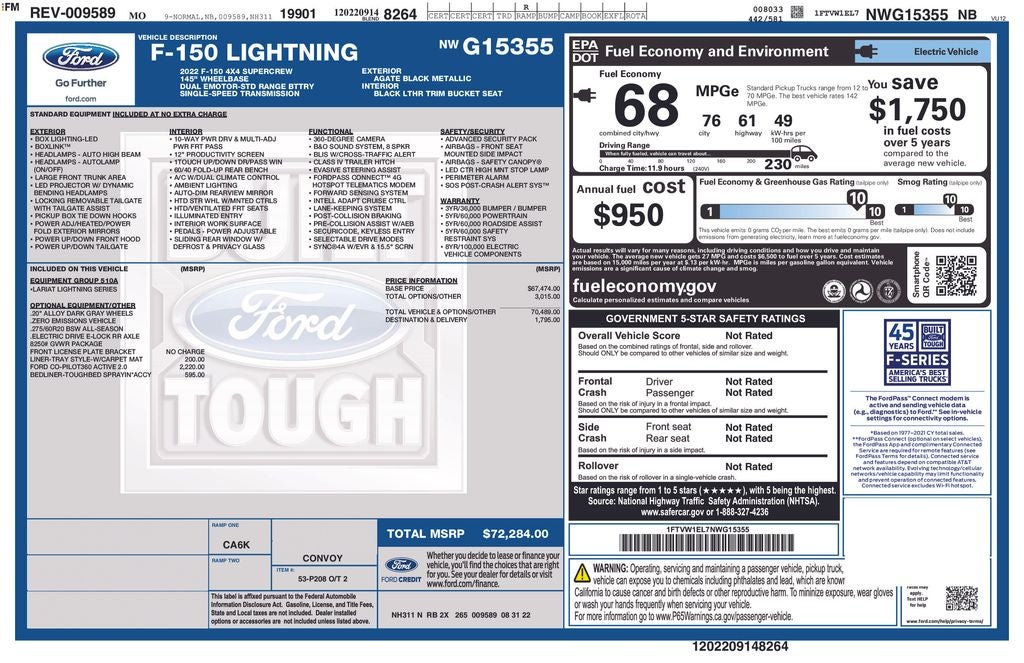 2022 Ford F-150 Lightning Lariat