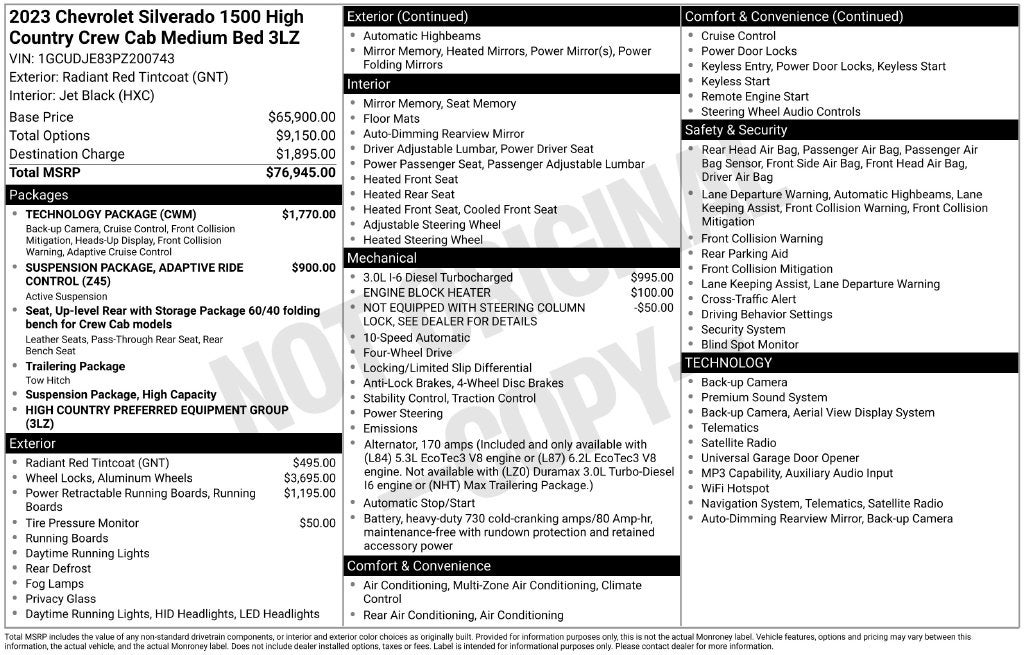 2023 Chevrolet Silverado 1500 High Country