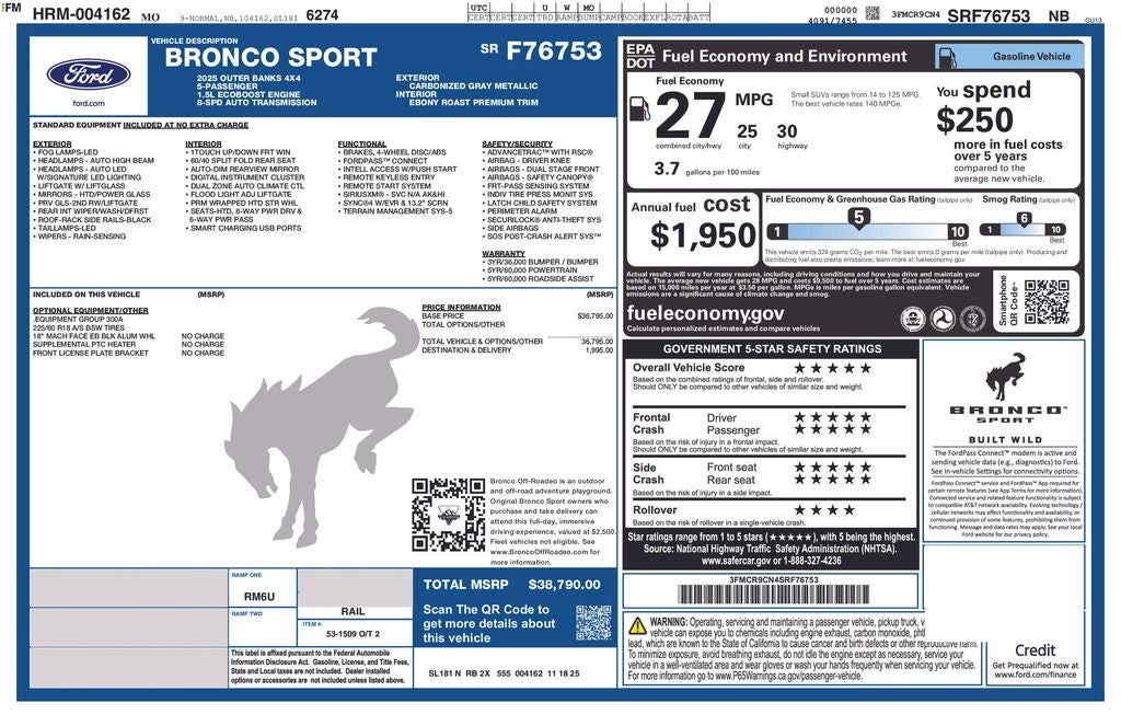 2025 Ford Bronco Sport Outer Banks