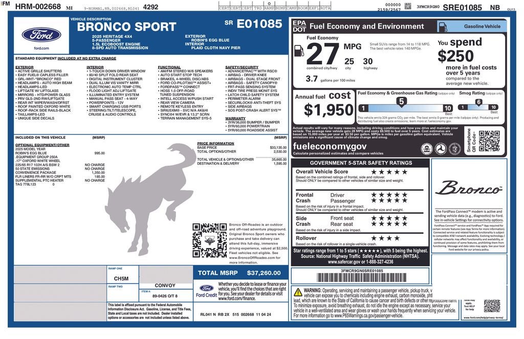 2025 Ford Bronco Sport Heritage
