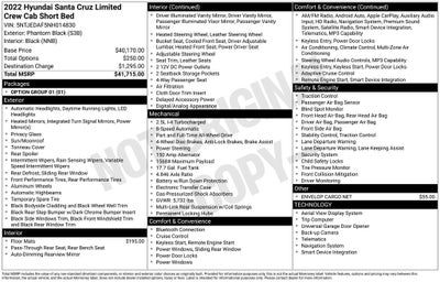 2022 Hyundai Santa Cruz Limited