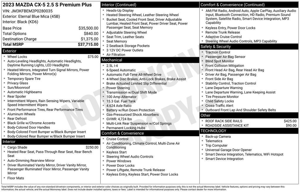 2023 Mazda Mazda CX-5 2.5 S Premium Plus Package