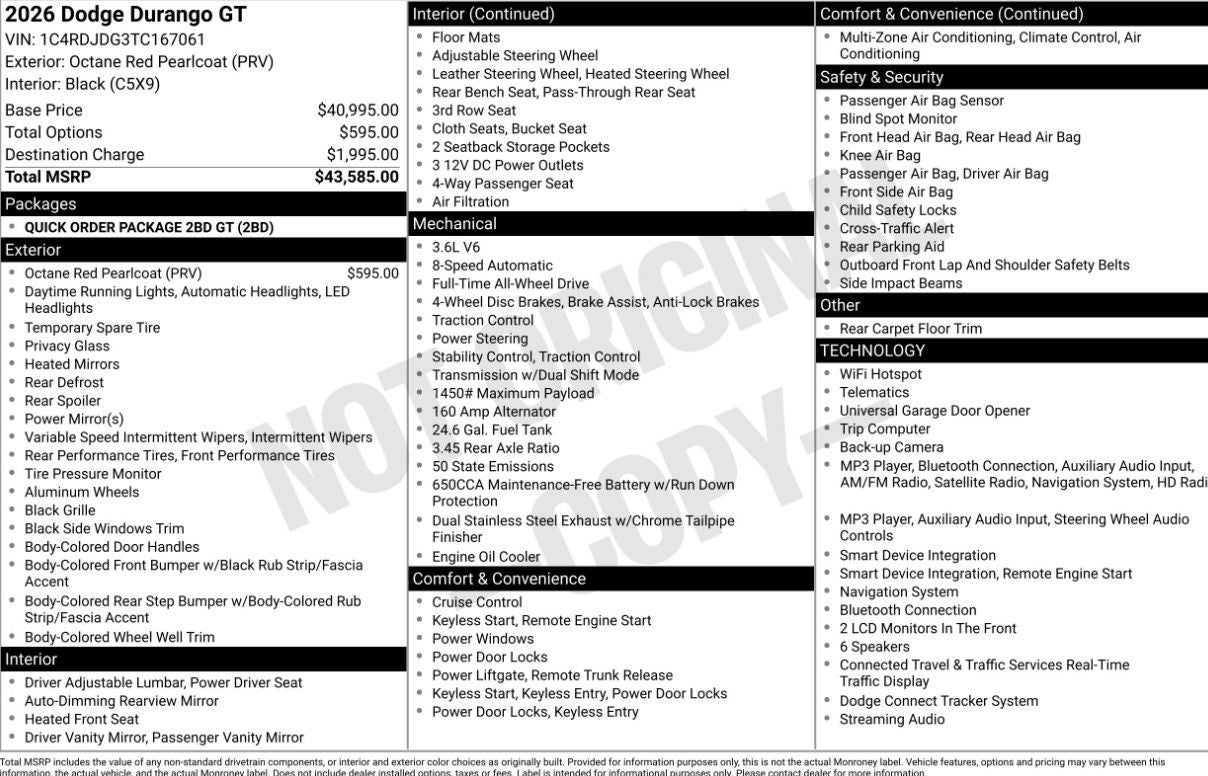 2026 Dodge Durango GT Plus
