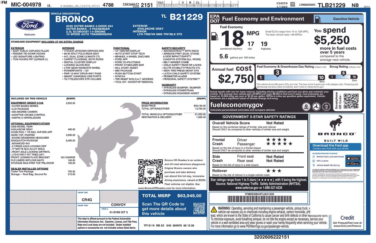 2026 Ford Bronco Outer Banks