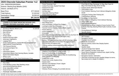 2025 Chevrolet Suburban Premier 1LZ