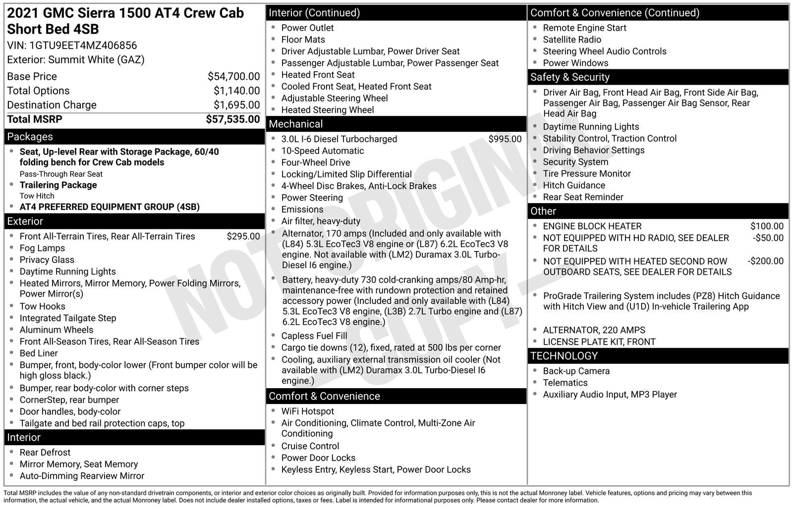 2021 GMC Sierra 1500 AT4