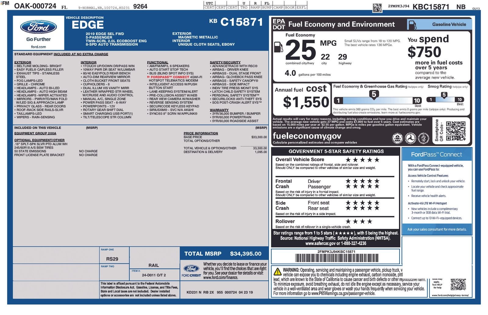 2019 Ford Edge SEL
