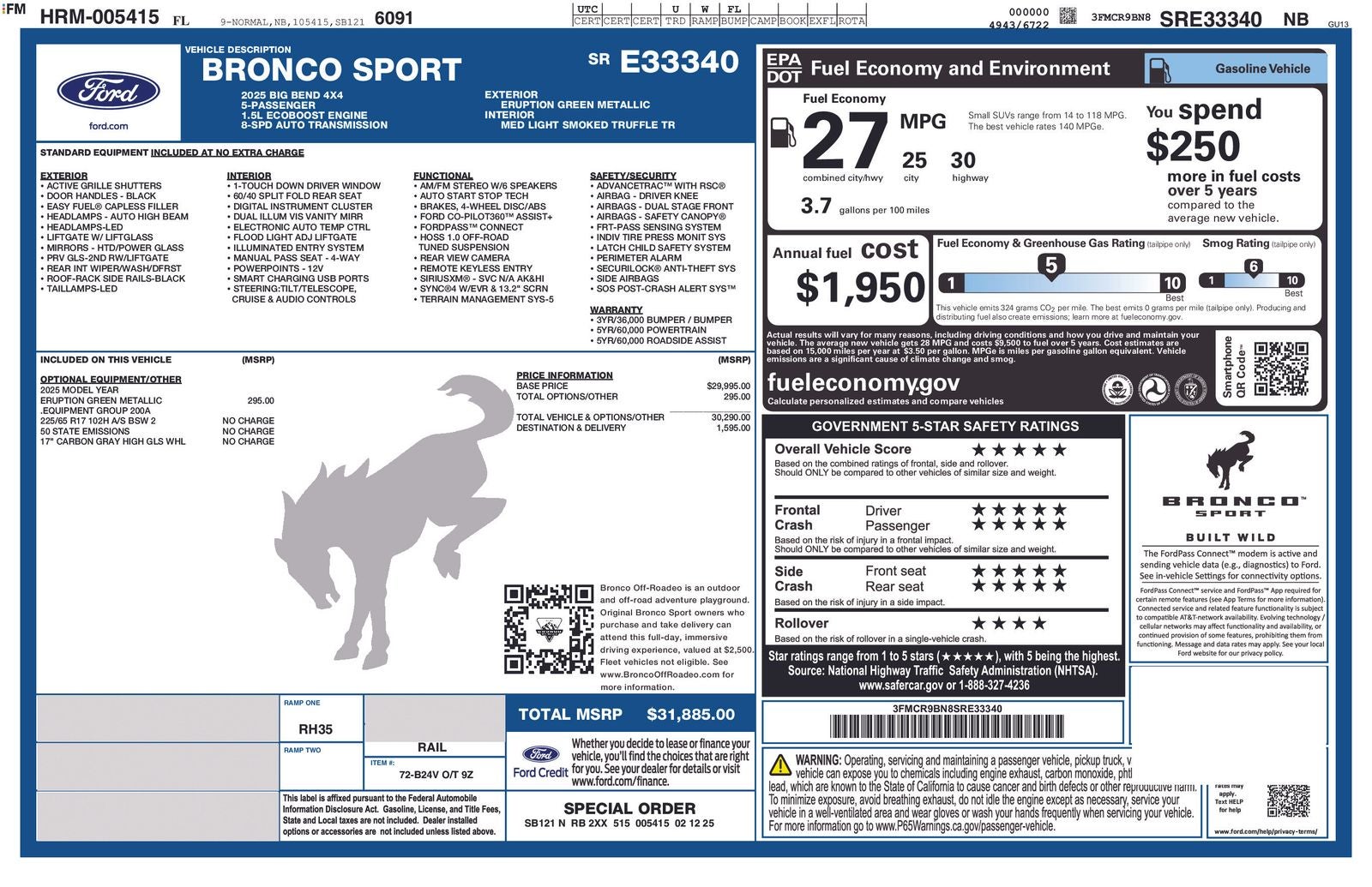 2025 Ford Bronco Sport Big Bend 4WD