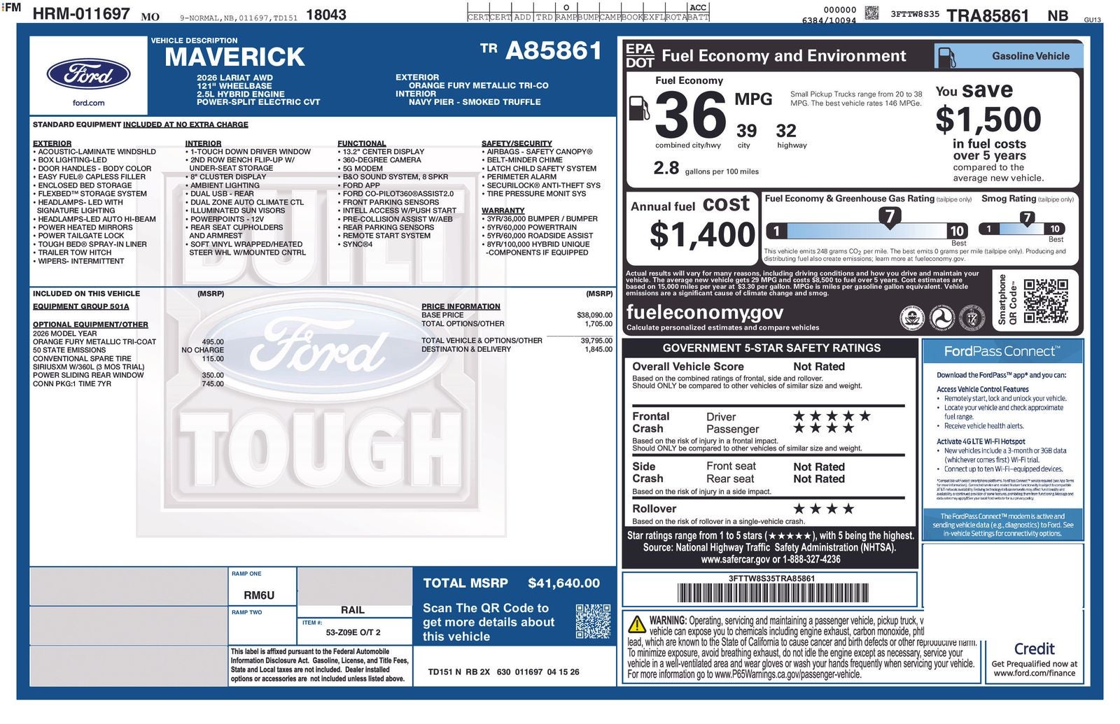 2026 Ford Maverick Lariat Hybrid