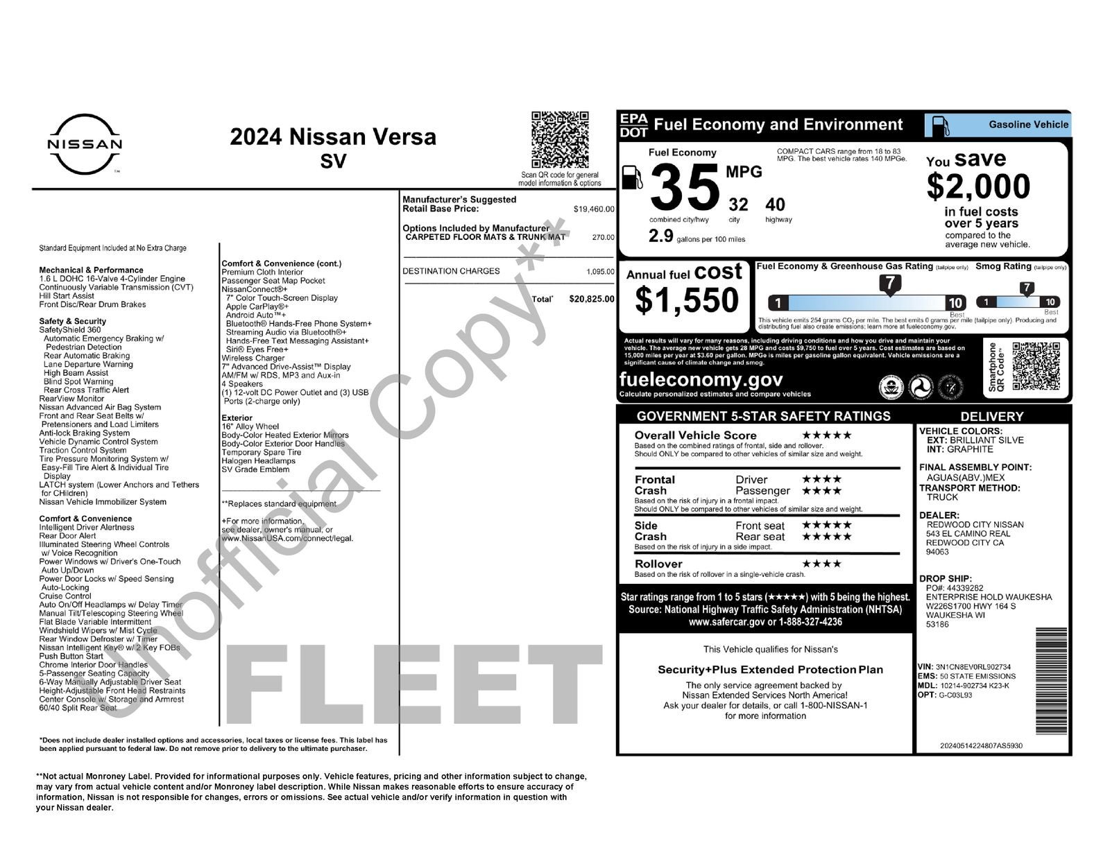 2024 Nissan Versa 1.6 SV