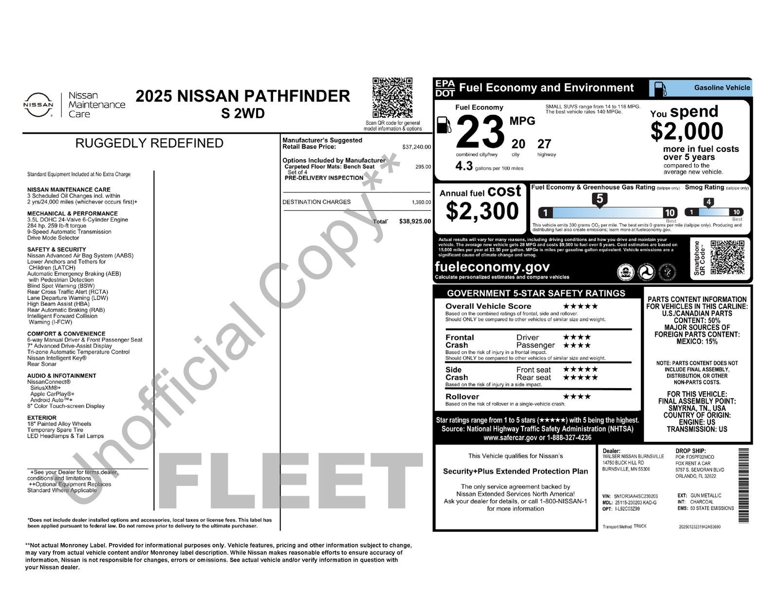 2025 Nissan Pathfinder S