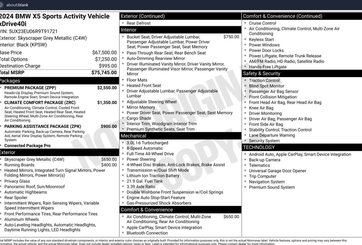 2024 BMW X5 xDrive40i