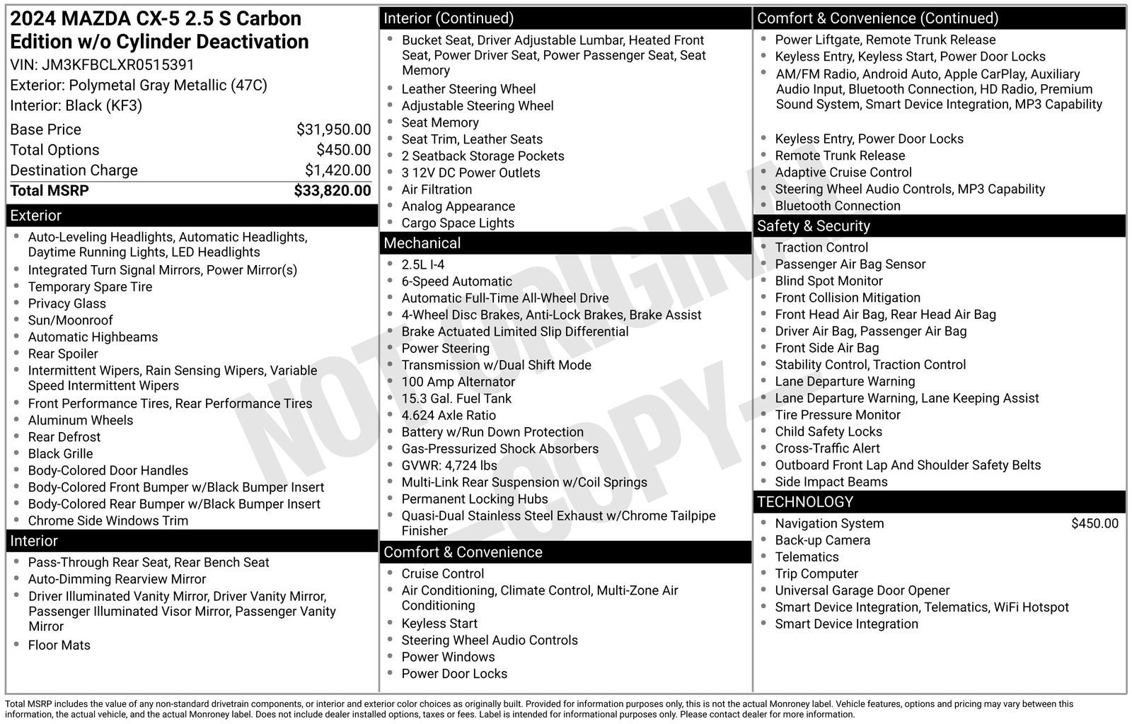 2024 Mazda Mazda CX-5 2.5 S Carbon Edition