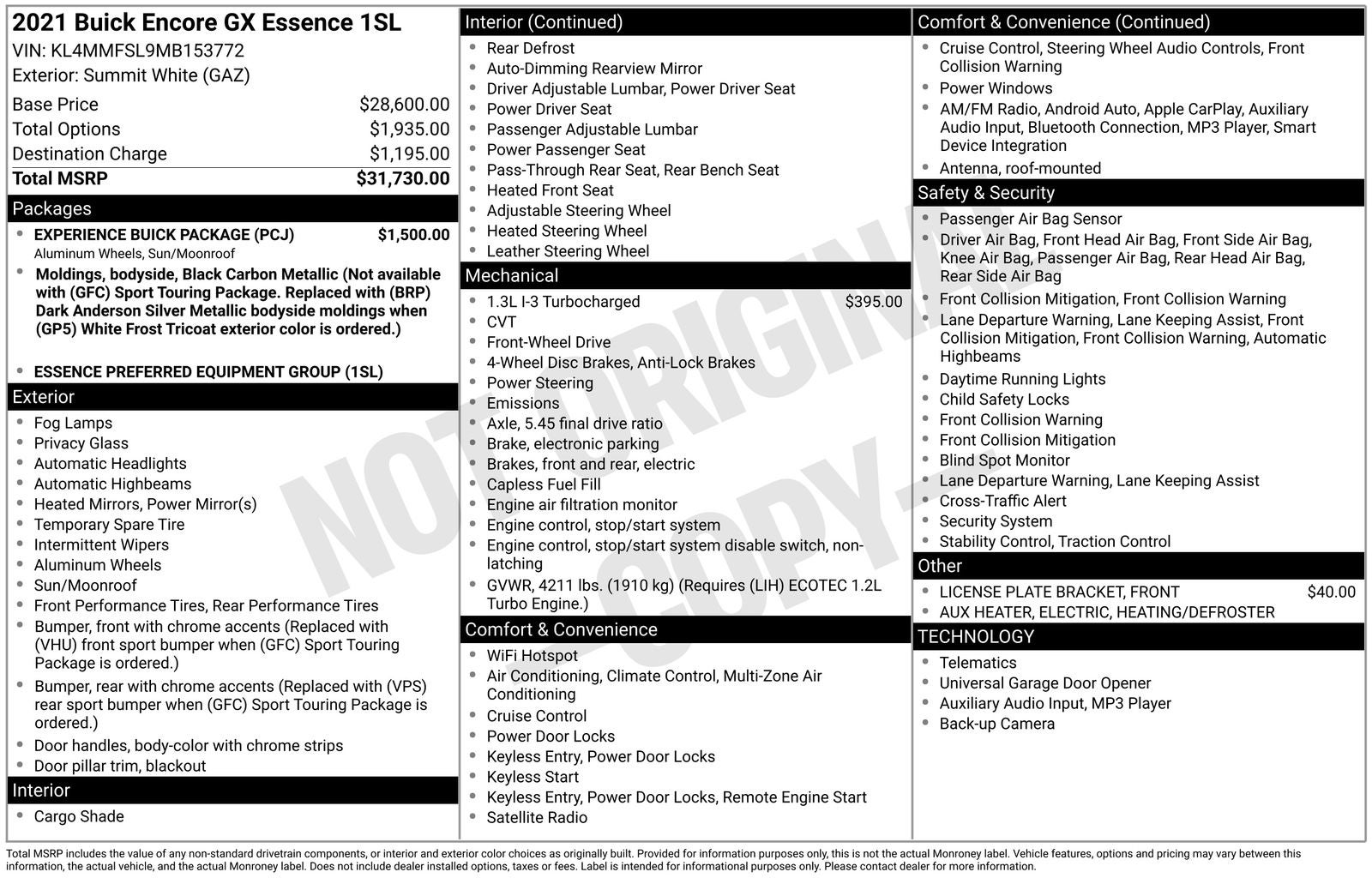 2021 Buick Encore GX Essence