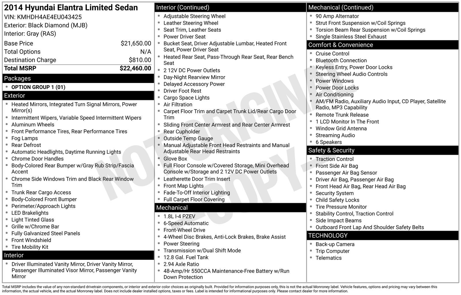 2014 Hyundai Elantra Limited