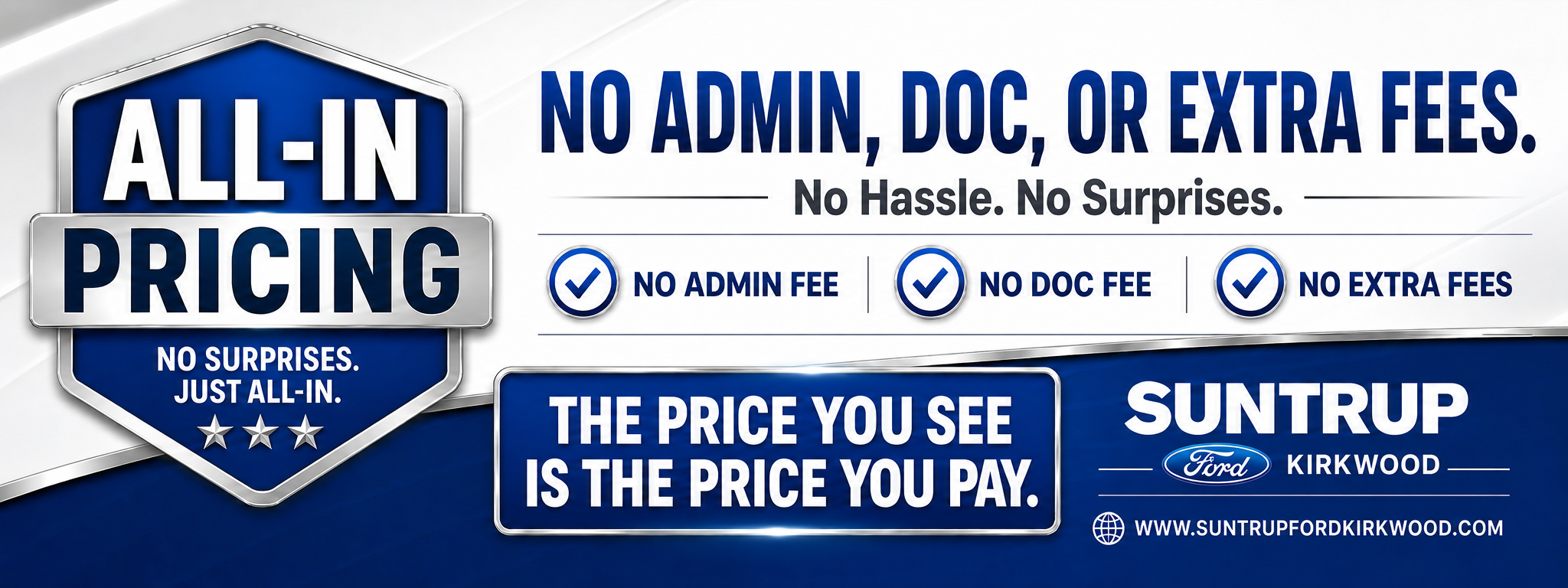 All-Inclusive Pricing is Here. No Admin or Doc Fees