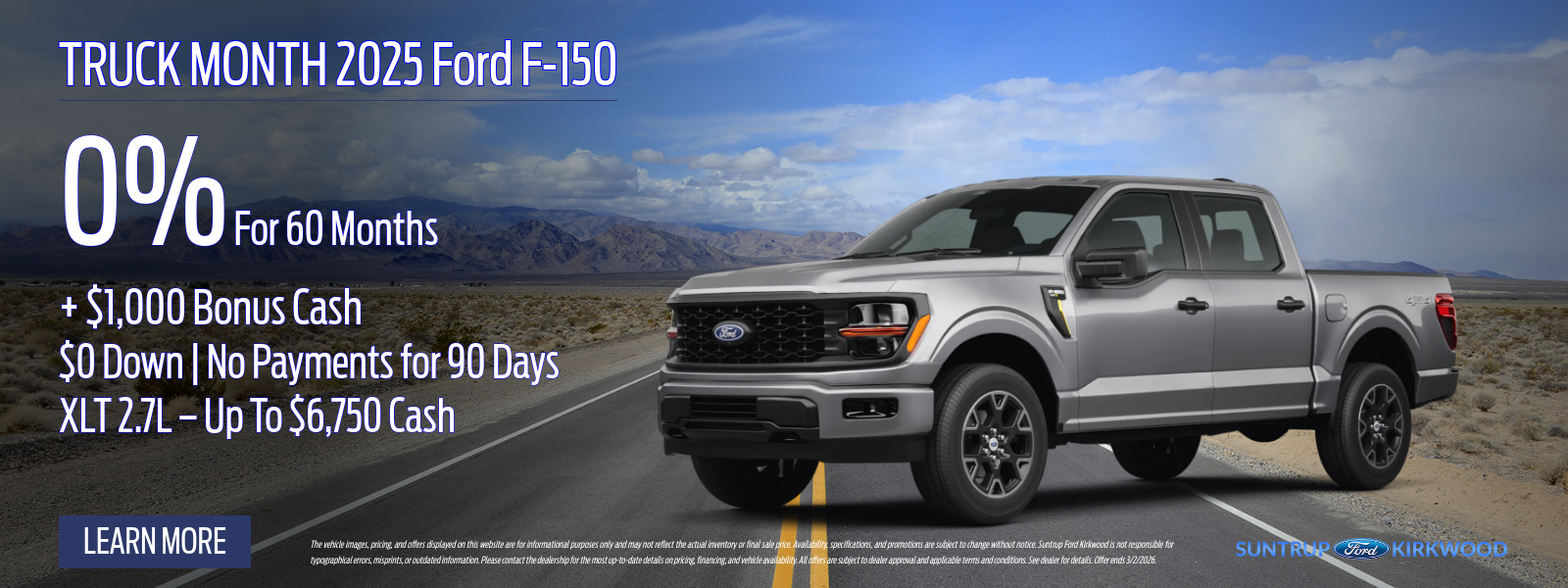 2025 Ford F-150 On 0% For 60 Months